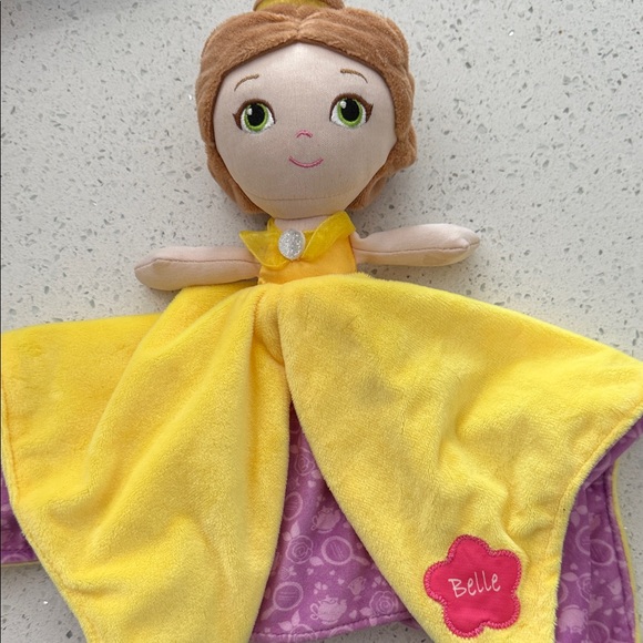 Disney Other - Disney Belle Plush Security Blanket Doll with Yellow and Purple Dress
